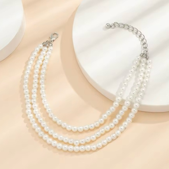 Multilayer Tassel Pearl Chain Anklets Women - Picture 3 of 4